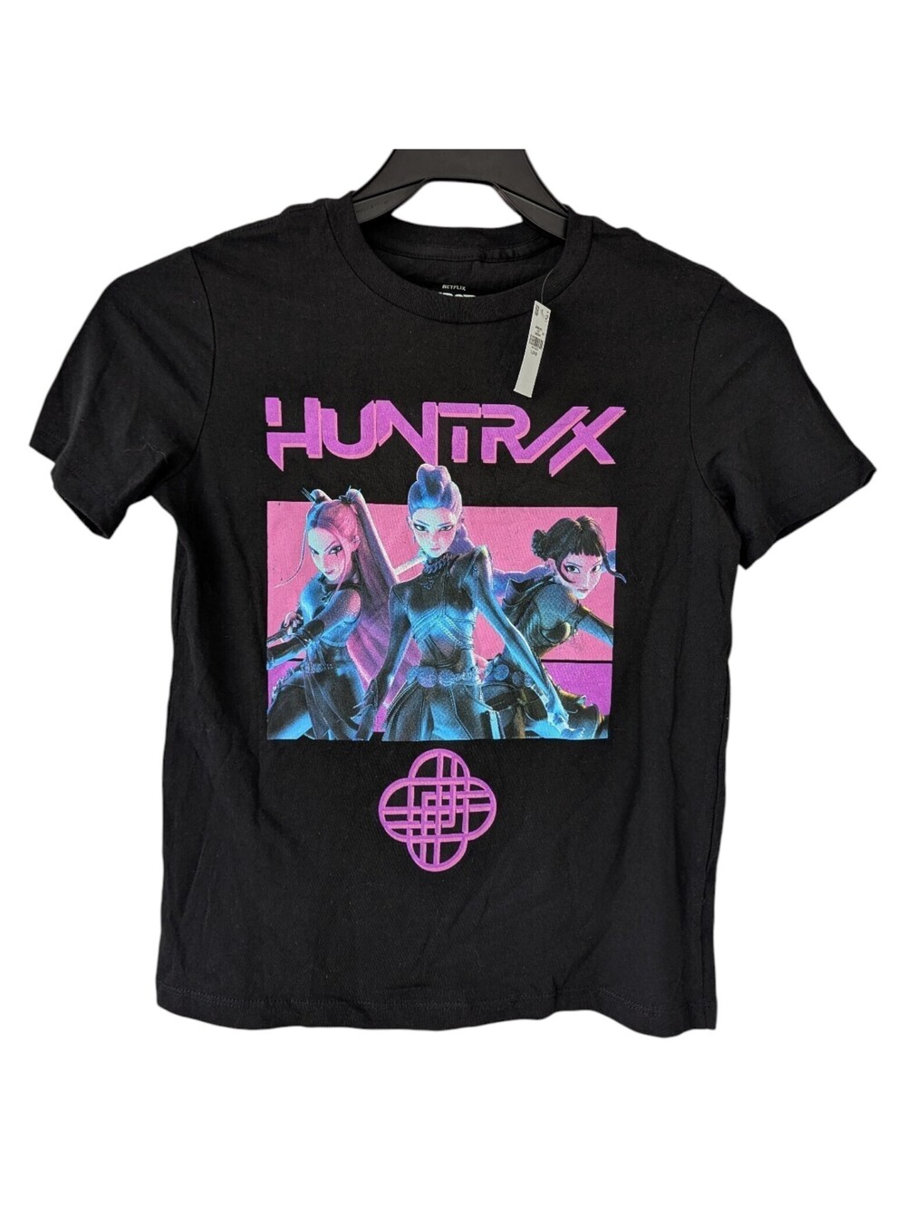 Netflix KPop Demon Hunters Huntrx Graphic T-Shirt Kids Large NWT Band Tee 16x22